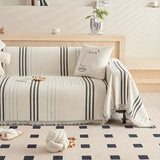 Soft Chenille Sofa Throw – Cozy Washable Cover with Tassels