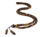 Men's Natural Stone Malachite Beaded Necklace – 108 Beads
