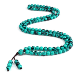Men's Natural Stone Malachite Beaded Necklace – 108 Beads