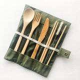 Bamboo Cutlery Set – Zero Waste Reusable Washable Utensils