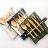 Bamboo Cutlery Set – Zero Waste Reusable Washable Utensils