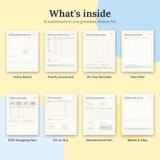Cozy Apartment Makeover Planner – Fillable & Printable PDF