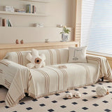 Soft Chenille Sofa Throw – Cozy Washable Cover with Tassels